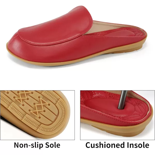 Alicegana Womens Mules Flats Comfortable - Backless Loafers Slip on Shoes Casual Closed Toe Slides Dressy Mules for Women