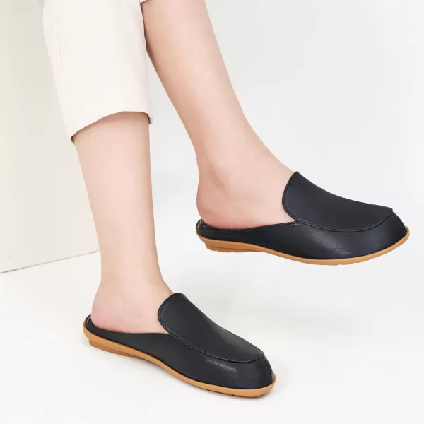 Alicegana Womens Mules Flats Comfortable - Backless Loafers Slip on Shoes Casual Closed Toe Slides Dressy Mules for Women