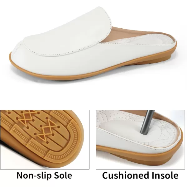 Alicegana Womens Mules Flats Comfortable - Backless Loafers Slip on Shoes Casual Closed Toe Slides Dressy Mules for Women