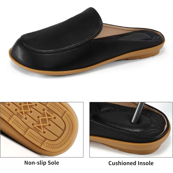 Alicegana Womens Mules Flats Comfortable - Backless Loafers Slip on Shoes Casual Closed Toe Slides Dressy Mules for Women