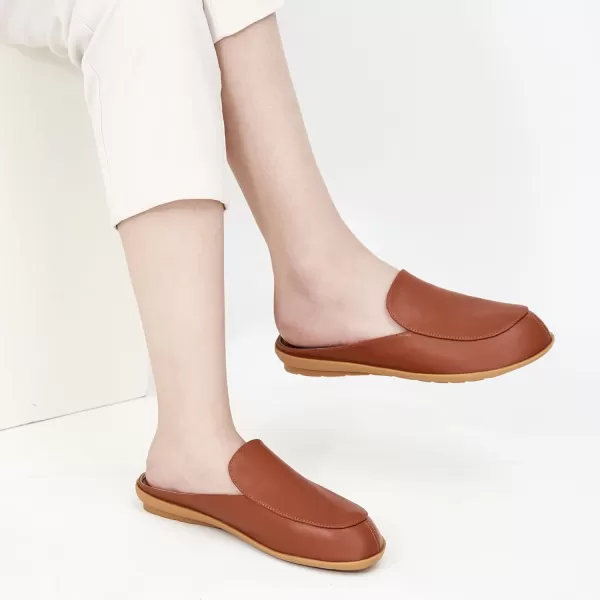 Alicegana Womens Mules Flats Comfortable - Backless Loafers Slip on Shoes Casual Closed Toe Slides Dressy Mules for Women