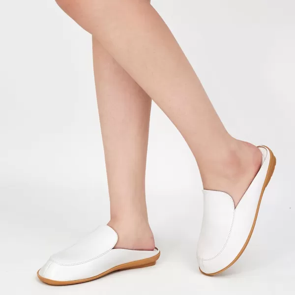 Alicegana Womens Mules Flats Comfortable - Backless Loafers Slip on Shoes Casual Closed Toe Slides Dressy Mules for Women