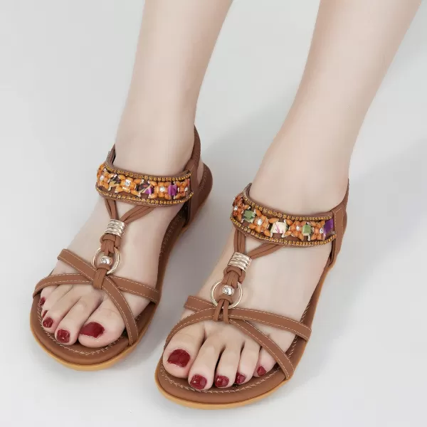 Alicegana Women's Sandals Dressy Flat: Summer Comfortable Shoes Bohemian Casual Beach Walking Sandals for Women