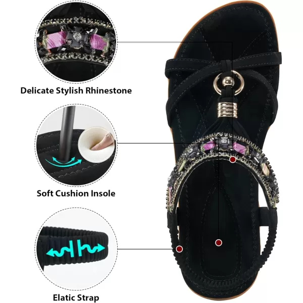 Alicegana Women's Sandals Dressy Flat: Summer Comfortable Shoes Bohemian Casual Beach Walking Sandals for Women