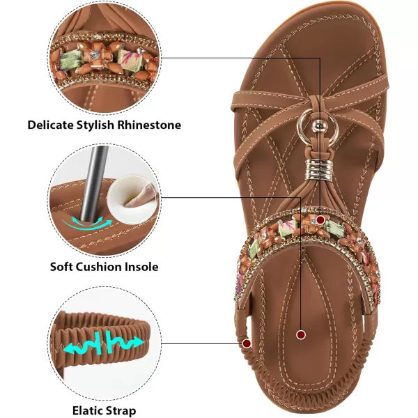 Alicegana Women's Sandals Dressy Flat: Summer Comfortable Shoes Bohemian Casual Beach Walking Sandals for Women