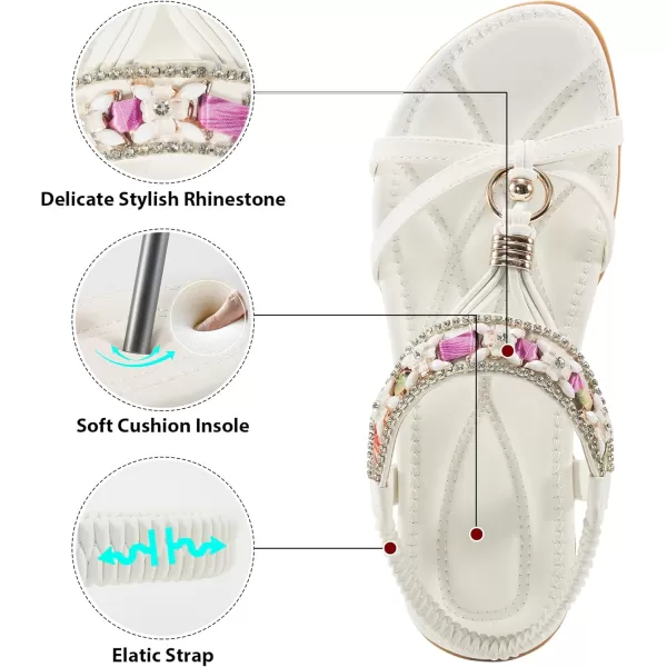 Alicegana Women's Sandals Dressy Flat: Summer Comfortable Shoes Bohemian Casual Beach Walking Sandals for Women