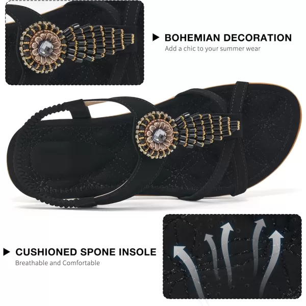 Alicegana Women's Sandals Flat Shoes - Dressy Summer Sandals for Women Comfortable Bohemian Walking Beach Sandals