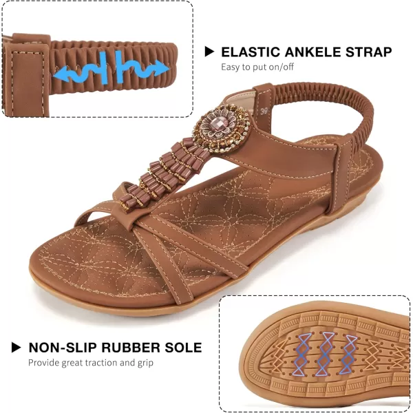 Alicegana Women's Sandals Flat Shoes - Dressy Summer Sandals for Women Comfortable Bohemian Walking Beach Sandals