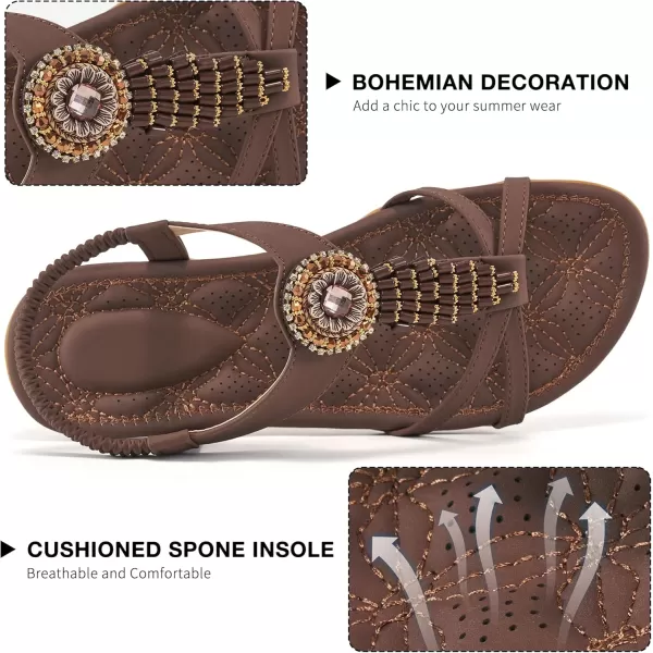 Alicegana Women's Sandals Flat Shoes - Dressy Summer Sandals for Women Comfortable Bohemian Walking Beach Sandals