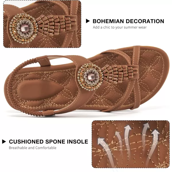 Alicegana Women's Sandals Flat Shoes - Dressy Summer Sandals for Women Comfortable Bohemian Walking Beach Sandals