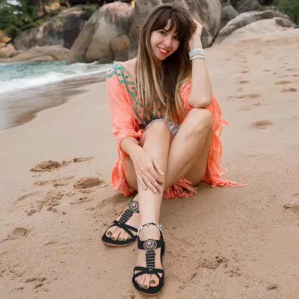 Alicegana Women's Sandals Flat Shoes - Dressy Summer Sandals for Women Comfortable Bohemian Walking Beach Sandals