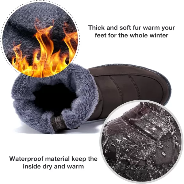 Alicegana Womens Winter Snow Boots for Women Waterproof Warm Fur Lining Mid Calf Boots with Zipper Comfortable Outdoor Shoes