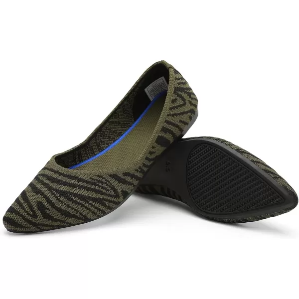 KBZone Women's Knit Ballet Flats Fashion Pointed Toe Walking Shoes Casual Slip-on Ballet Shoes