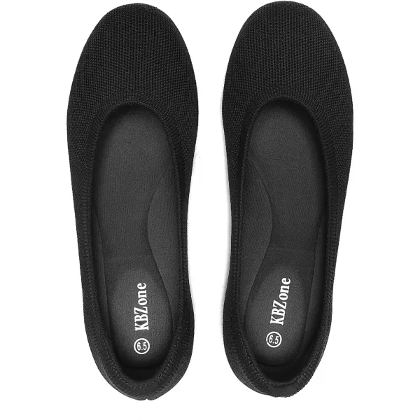 KBZone Women's Knit Ballet Flats Fashion Pointed Toe Walking Shoes Casual Slip-on Ballet Shoes