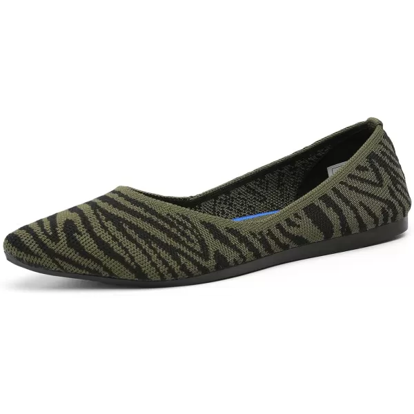 KBZone Women's Knit Ballet Flats Fashion Pointed Toe Walking Shoes Casual Slip-on Ballet Shoes