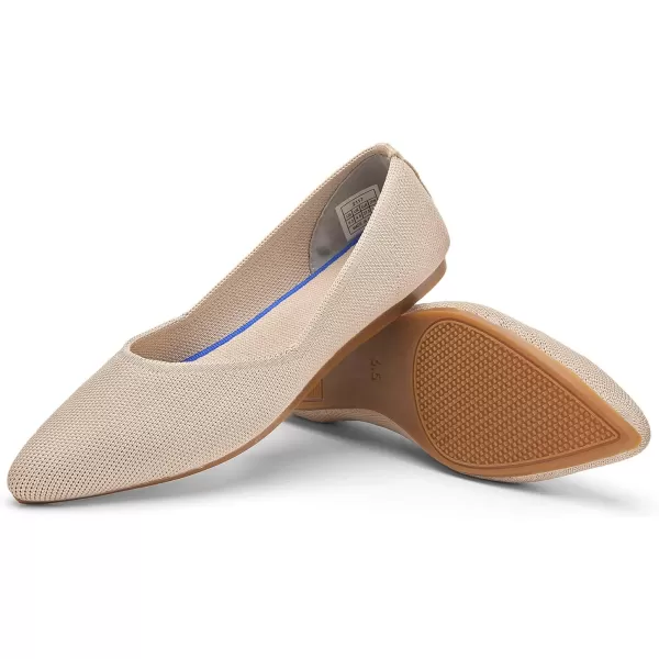 KBZone Women's Knit Ballet Flats Fashion Pointed Toe Walking Shoes Casual Slip-on Ballet Shoes