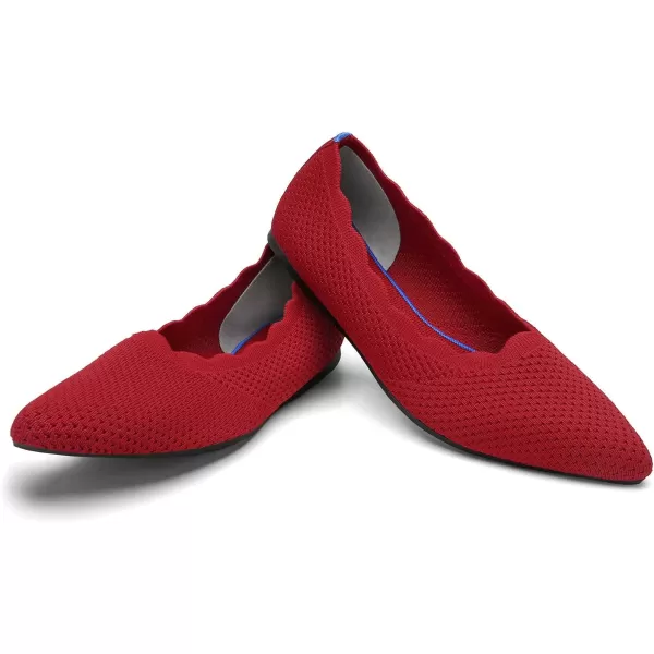 KBZone Women's Knit Ballet Flats Fashion Pointed Toe Walking Shoes Casual Slip-on Ballet Shoes