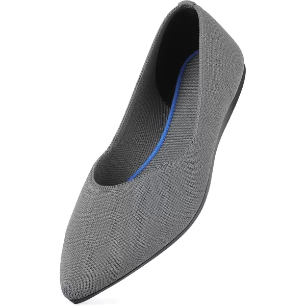 KBZone Women's Knit Ballet Flats Fashion Pointed Toe Walking Shoes Casual Slip-on Ballet Shoes