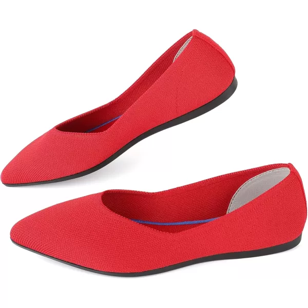 KBZone Women's Knit Ballet Flats Fashion Pointed Toe Walking Shoes Casual Slip-on Ballet Shoes