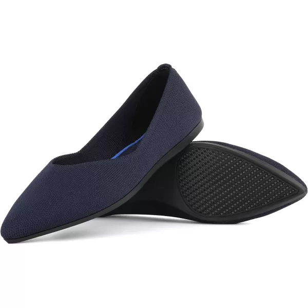 KBZone Women's Knit Ballet Flats Fashion Pointed Toe Walking Shoes Casual Slip-on Ballet Shoes