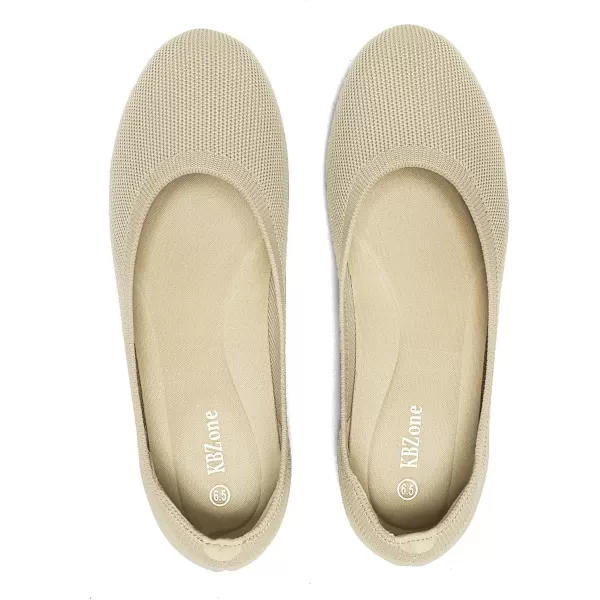 KBZone Women's Knit Ballet Flats Fashion Pointed Toe Walking Shoes Casual Slip-on Ballet Shoes