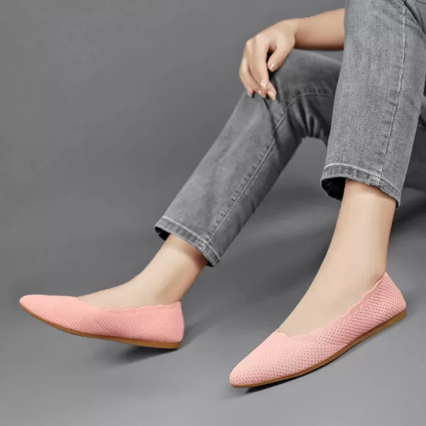 KBZone Women's Knit Ballet Flats Fashion Pointed Toe Walking Shoes Casual Slip-on Ballet Shoes