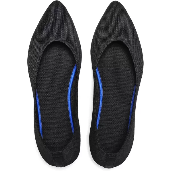 KBZone Women's Knit Ballet Flats Fashion Pointed Toe Walking Shoes Casual Slip-on Ballet Shoes