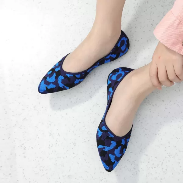 KBZone Women's Knit Ballet Flats Fashion Pointed Toe Walking Shoes Casual Slip-on Ballet Shoes