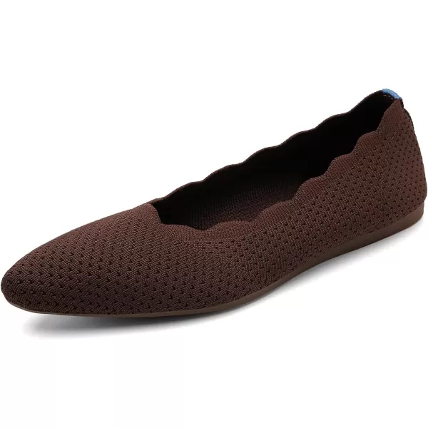 KBZone Women's Knit Ballet Flats Fashion Pointed Toe Walking Shoes Casual Slip-on Ballet Shoes