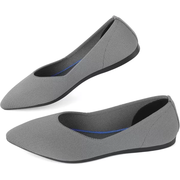 KBZone Women's Knit Ballet Flats Fashion Pointed Toe Walking Shoes Casual Slip-on Ballet Shoes