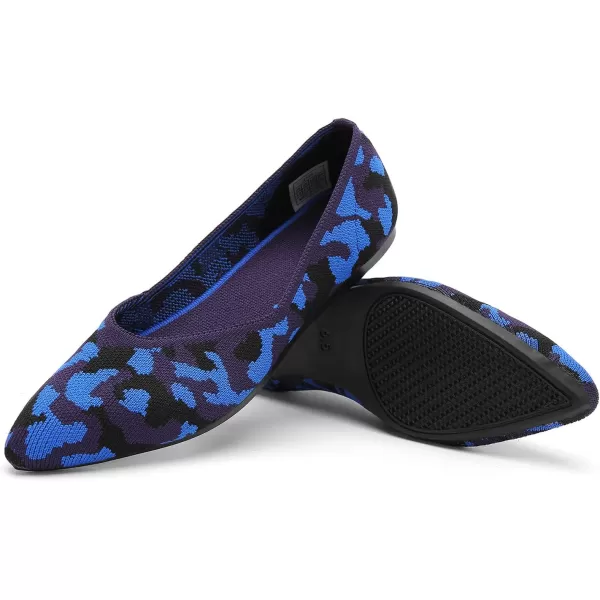 KBZone Women's Knit Ballet Flats Fashion Pointed Toe Walking Shoes Casual Slip-on Ballet Shoes
