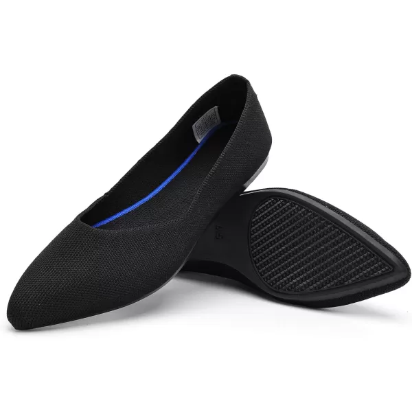 KBZone Women's Knit Ballet Flats Fashion Pointed Toe Walking Shoes Casual Slip-on Ballet Shoes