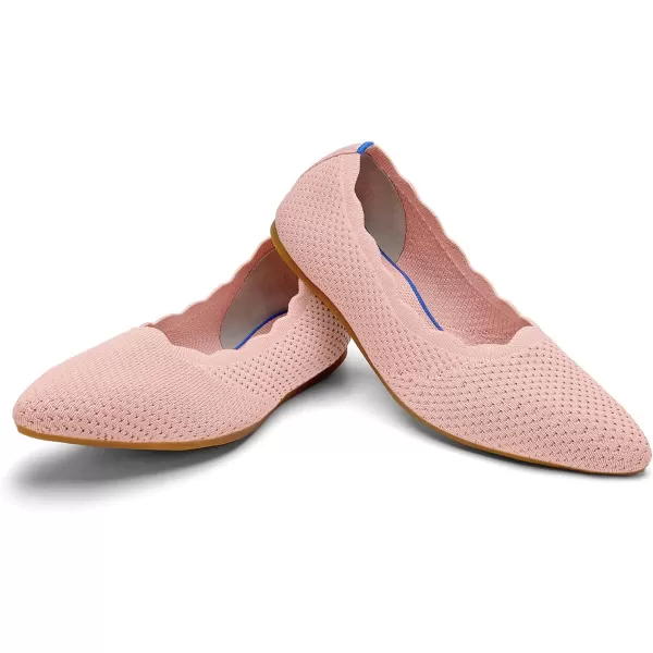 KBZone Women's Knit Ballet Flats Fashion Pointed Toe Walking Shoes Casual Slip-on Ballet Shoes