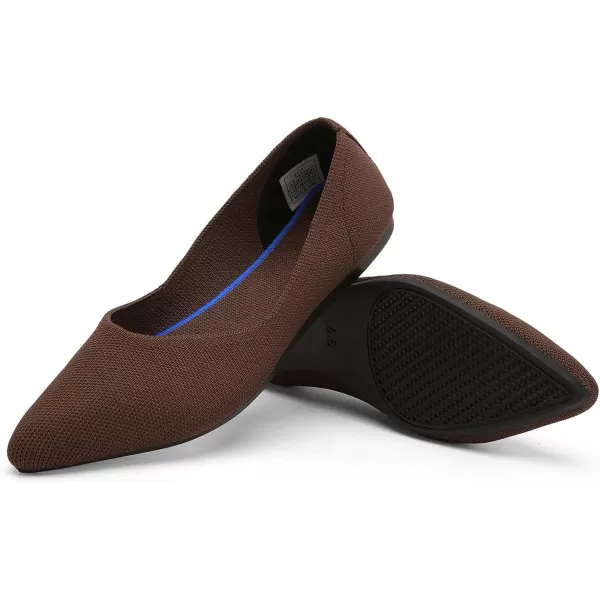 KBZone Women's Knit Ballet Flats Fashion Pointed Toe Walking Shoes Casual Slip-on Ballet Shoes