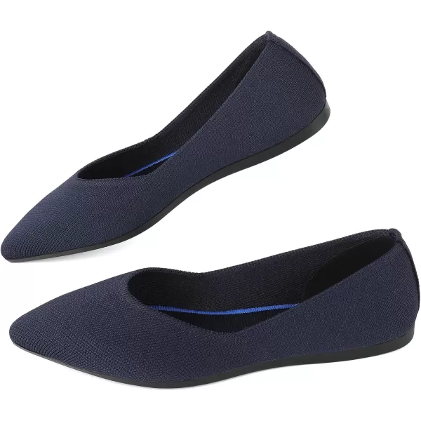 KBZone Women's Knit Ballet Flats Fashion Pointed Toe Walking Shoes Casual Slip-on Ballet Shoes