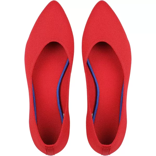 KBZone Women's Knit Ballet Flats Fashion Pointed Toe Walking Shoes Casual Slip-on Ballet Shoes