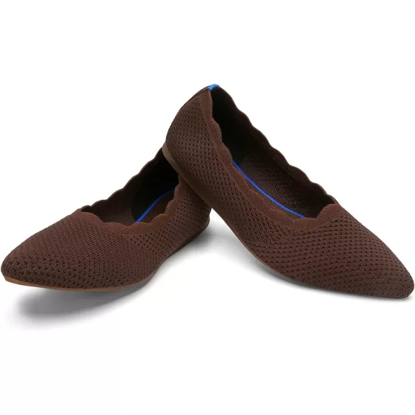 KBZone Women's Knit Ballet Flats Fashion Pointed Toe Walking Shoes Casual Slip-on Ballet Shoes