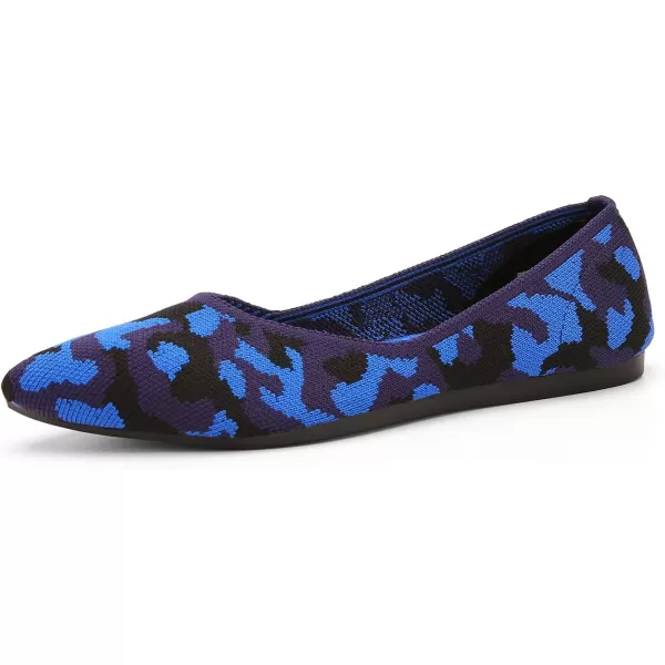 KBZone Women's Knit Ballet Flats Fashion Pointed Toe Walking Shoes Casual Slip-on Ballet Shoes