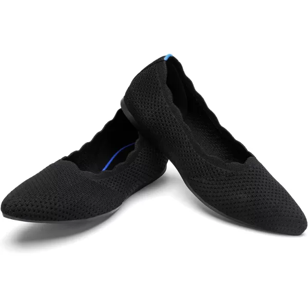 KBZone Women's Knit Ballet Flats Fashion Pointed Toe Walking Shoes Casual Slip-on Ballet Shoes