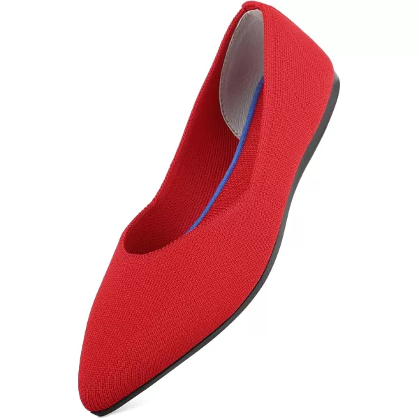 KBZone Women's Knit Ballet Flats Fashion Pointed Toe Walking Shoes Casual Slip-on Ballet Shoes