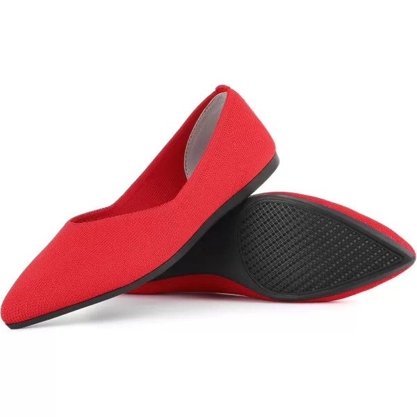 KBZone Women's Knit Ballet Flats Fashion Pointed Toe Walking Shoes Casual Slip-on Ballet Shoes