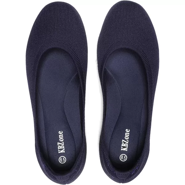 KBZone Women's Knit Ballet Flats Fashion Pointed Toe Walking Shoes Casual Slip-on Ballet Shoes