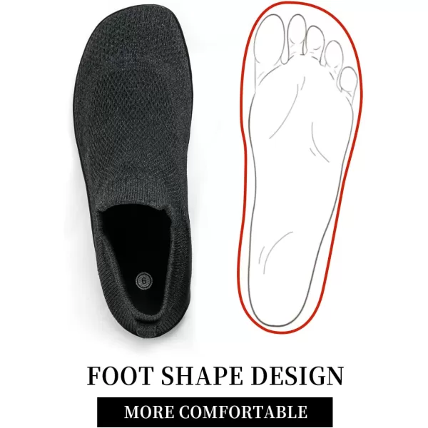 KBZone Womens Slip on Minimalist Barefoot Sock Shoes for Women Comfortable Foot Shape Walking Shoes