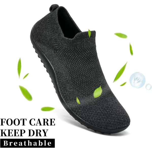 KBZone Womens Slip on Minimalist Barefoot Sock Shoes for Women Comfortable Foot Shape Walking Shoes