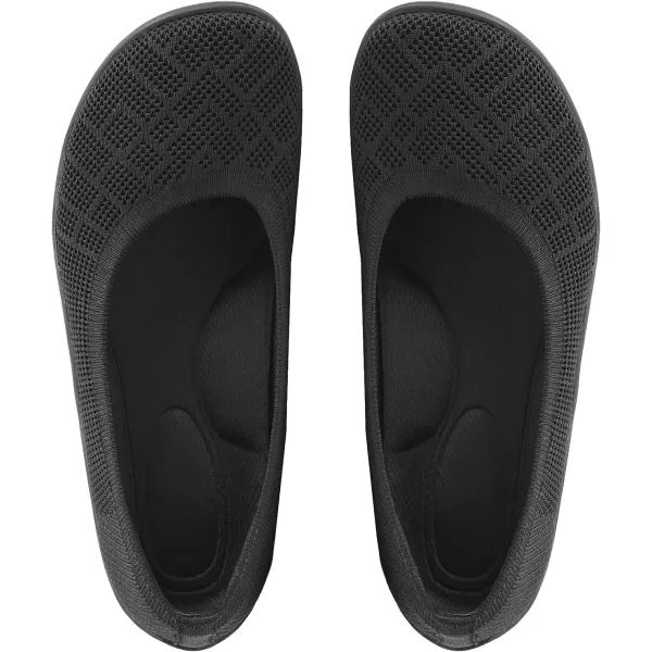 KBZone Women‘s Flat Shoes round Toe Knit Ballet Flat Comfort Dressy Flat Walking Shoes