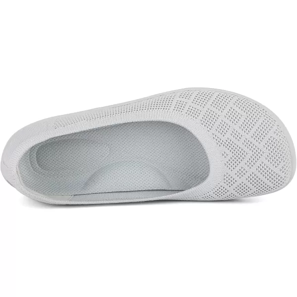 KBZone Women‘s Flat Shoes round Toe Knit Ballet Flat Comfort Dressy Flat Walking Shoes