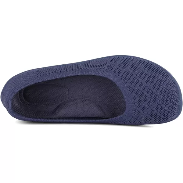 KBZone Women‘s Flat Shoes round Toe Knit Ballet Flat Comfort Dressy Flat Walking Shoes