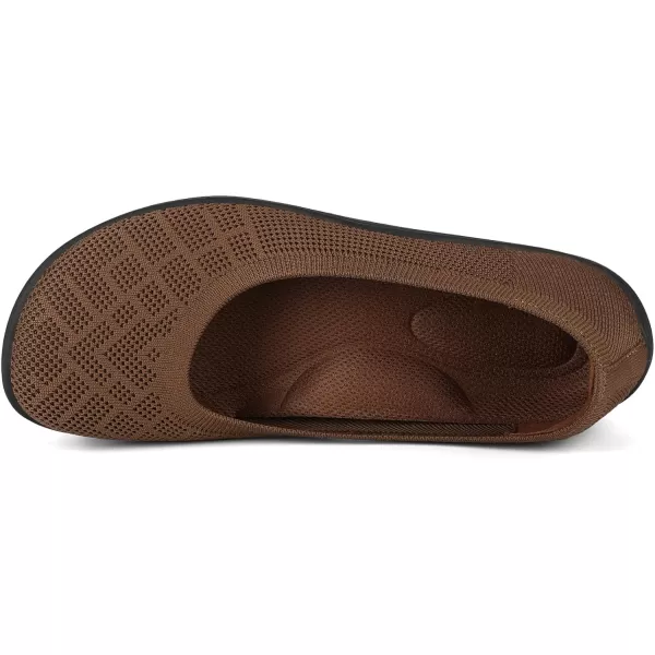 KBZone Women‘s Flat Shoes round Toe Knit Ballet Flat Comfort Dressy Flat Walking Shoes