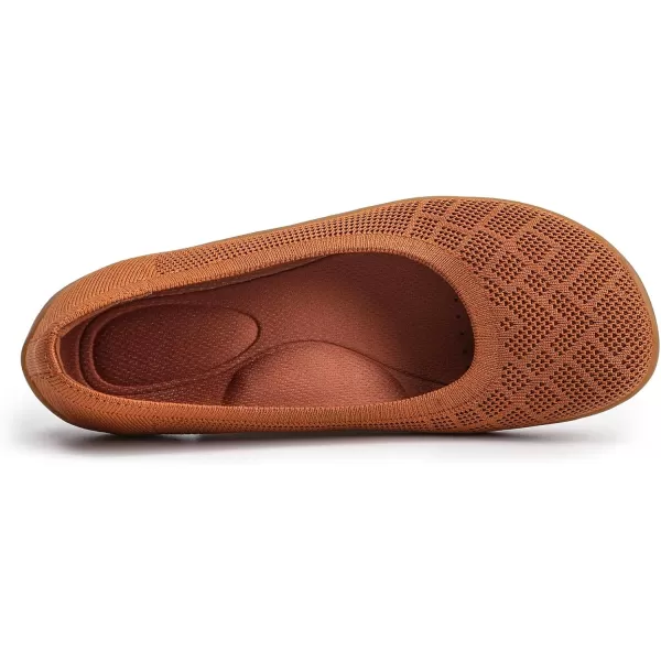 KBZone Women‘s Flat Shoes round Toe Knit Ballet Flat Comfort Dressy Flat Walking Shoes