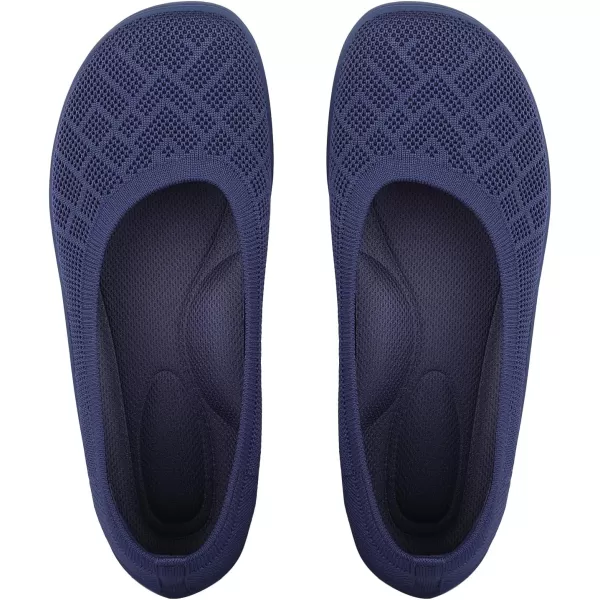 KBZone Women‘s Flat Shoes round Toe Knit Ballet Flat Comfort Dressy Flat Walking Shoes